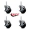 Service Caster 35 Inch Soft Rubber Wheel Swivel 34 Inch Threaded Stem Caster Set with Brake SCC SCC-TS20S3514-SRS-TLB-34212-4 - alternate 4
